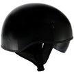 Hot Leathers T72 Black Widow Gloss Black Motorcycle Half Helmet Biker w/ Drop Down Visor