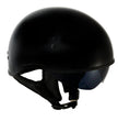 Hot Leathers T72 Black Widow Gloss Black Motorcycle Half Helmet Biker w/ Drop Down Visor