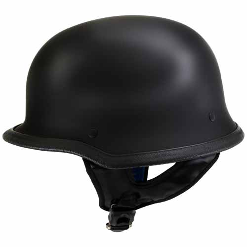 Hot Leathers Gloss Black The Hanz German Style Vintage Motorcycle Half Helmet HLT75