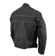 NexGen HW212102 Men's Black Nylon-Textile Vented Moto Jacket with Reflective Piping