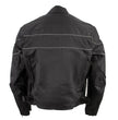 NexGen HW212102 Men's Black Nylon-Textile Vented Moto Jacket with Reflective Piping