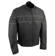 NexGen HW212102 Men's Black Nylon-Textile Vented Moto Jacket with Reflective Piping