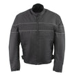 NexGen HW212102 Men's Black Nylon-Textile Vented Moto Jacket with Reflective Piping