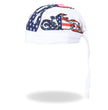 Hot Leathers HWH1043 American Bike Headwrap White