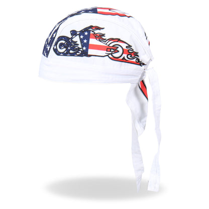 Hot Leathers HWH1043 American Bike Headwrap White