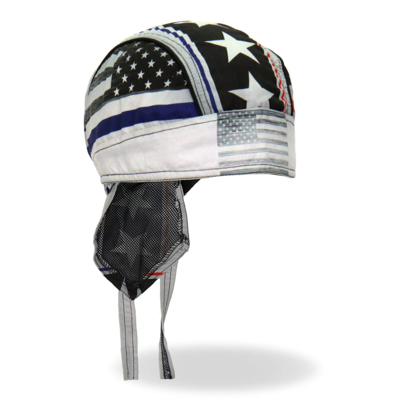 Hot Leathers HWH1097 Thin Line Stars and Stripes Flag Headwrap