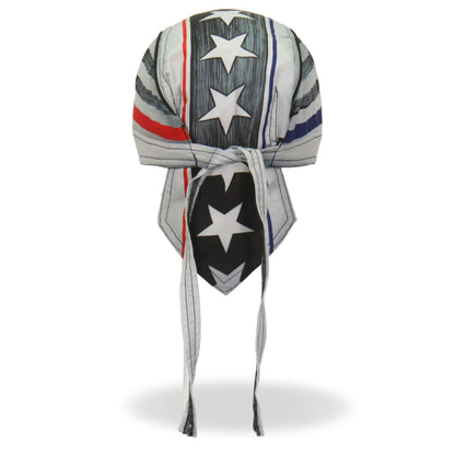 Hot Leathers HWH1097 Thin Line Stars and Stripes Flag Headwrap