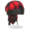 Hot Leathers HWH1108 Red Buffalo Plaid Headwrap