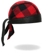 Hot Leathers HWH1108 Red Buffalo Plaid Headwrap