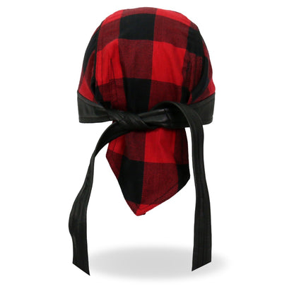 Hot Leathers HWH1108 Red Buffalo Plaid Headwrap