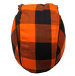 Hot Leathers HWH1109 Orange Buffalo Plaid Headwrap