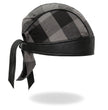 Hot Leathers HWH1110 Gray Buffalo Plaid Headwrap