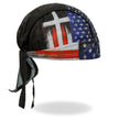 Hot Leathers HWH1120 Flag Cross Headwrap