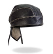Hot Leathers HWL1009 Grey Rub-Off Seam Leather Headwrap