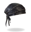 Hot Leathers HWL1009 Grey Rub-Off Seam Leather Headwrap