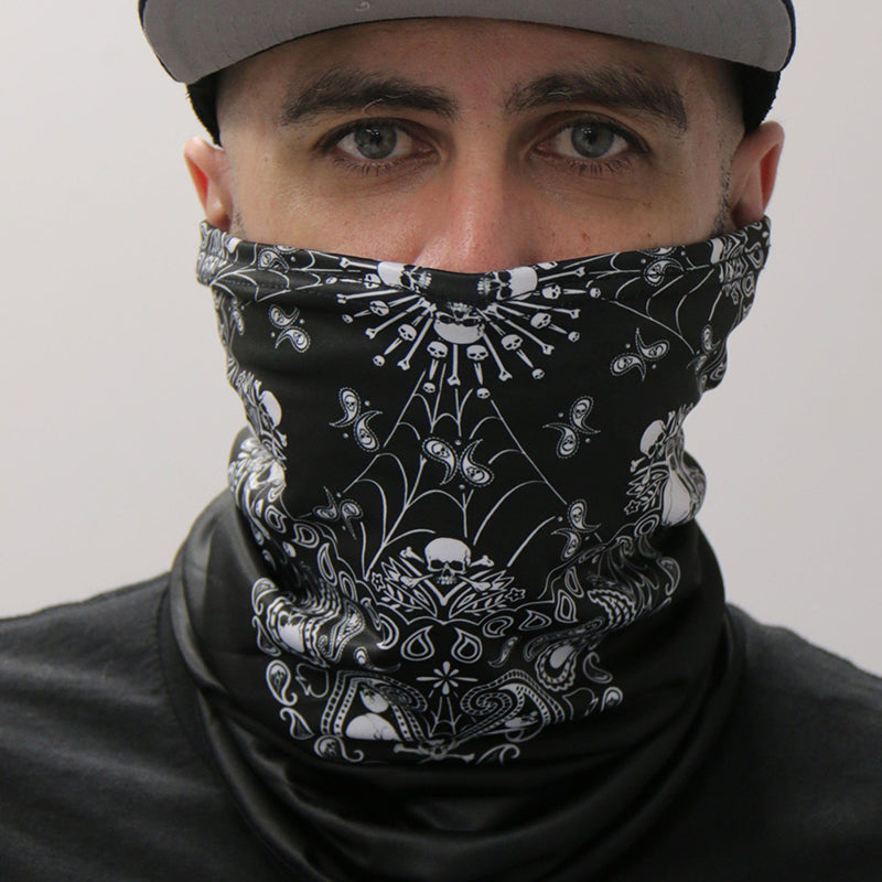 Hot Leathers HWN2019 Skull Paisley Neck Gaiter Mask