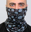 Hot Leathers HWN2023 Gray and Black Crossbones Neck Gaiter
