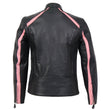 Hot Leathers JKL1022 Pink Striped Leather Jacket with Reflective Piping