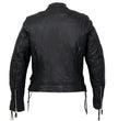 Hot Leathers JKL1025 Ladies Lace Up Sleeves Leather Jacket