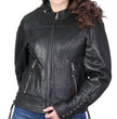 Hot Leathers JKL1025 Ladies Lace Up Sleeves Leather Jacket