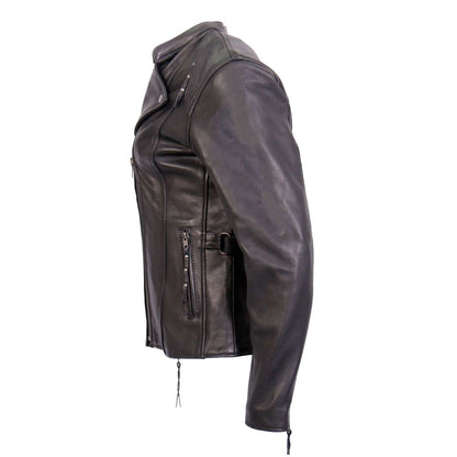 Hot Leathers JKL1032 Ladies Black Leather Jacket with Vented Side Snaps