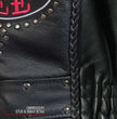 Hot Leathers JKL2001 Women's Black 'Embroidered Bling Rose Design' Braided Motorcycle Leather Jacket