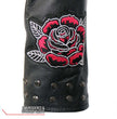 Hot Leathers JKL2001 Women's Black 'Embroidered Bling Rose Design' Braided Motorcycle Leather Jacket