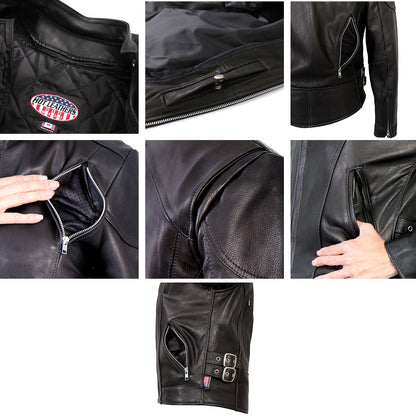 Hot Leathers JKL5001 USA Made Ladies Vented Black Leather Jacket