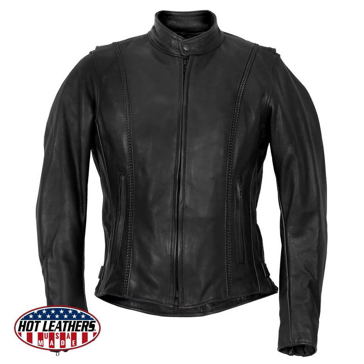 Hot Leathers JKL5002 USA Made Ladies Clean Cut Black Leather Jacket