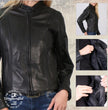 Hot Leathers JKL5002 USA Made Women's 'Pristine' Black Premium Motorcycle Leather Jacket