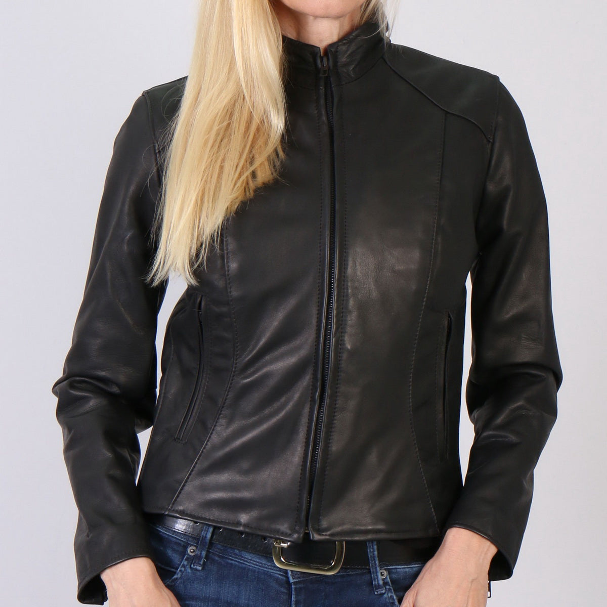 Hot Leathers JKL5003 USA Made Women's Black Clean Cut Leather Jacket
