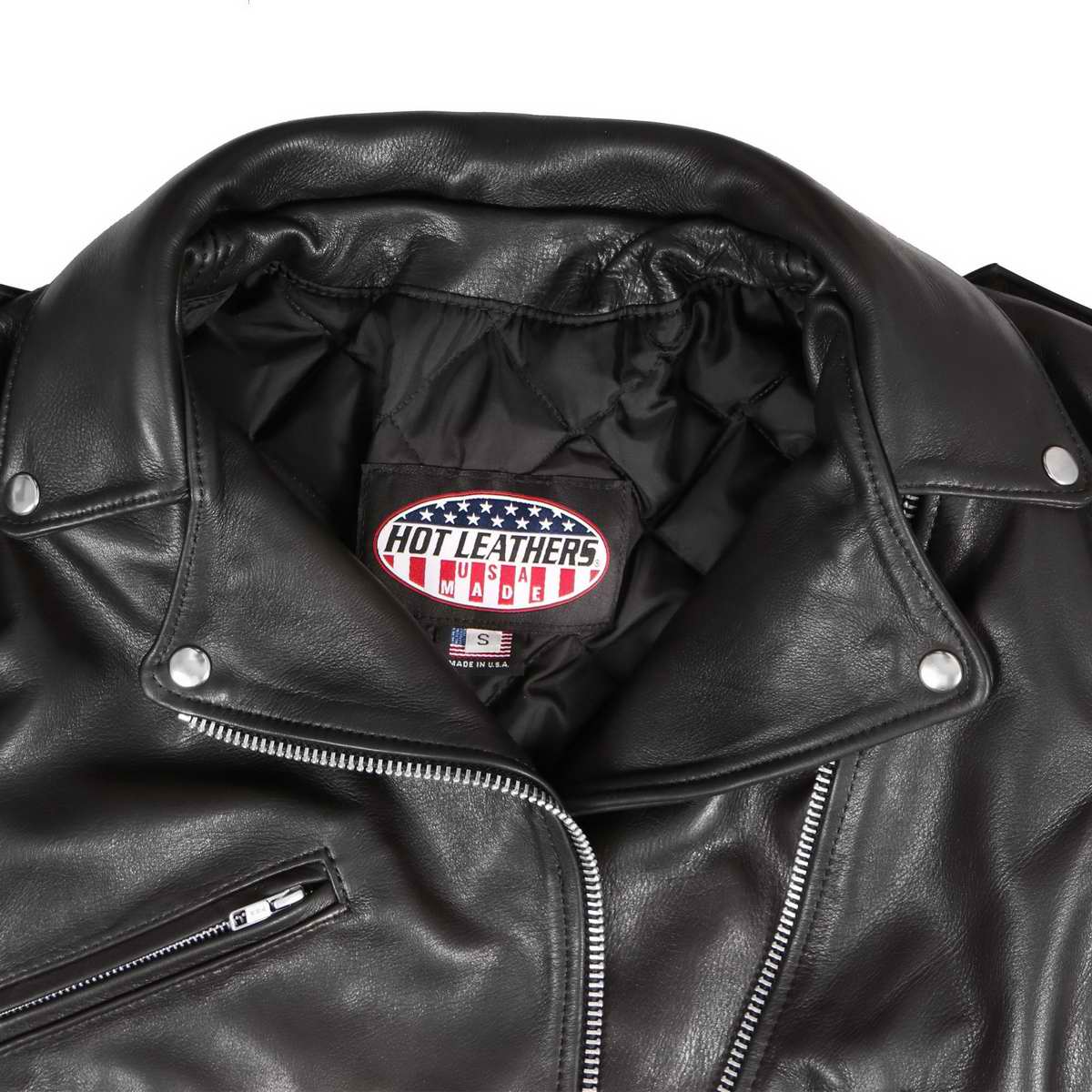 Hot Leathers JKL5004 Women's Black Premium USA Made Classic Motorcycle Style Leather Jacket