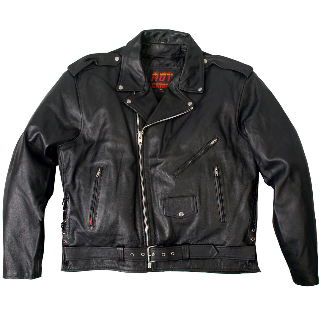 Hot Leathers JKM1002 Classic Men’s Motorcycle Leather Jacket with Zip Out Lining