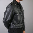 Hot Leathers JKM1002 Classic Men’s Motorcycle Leather Jacket with Zip Out Lining