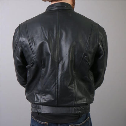 Hot Leathers JKM1005 Men's Black Premium Leather Vented Motorcycle Biker Jacket