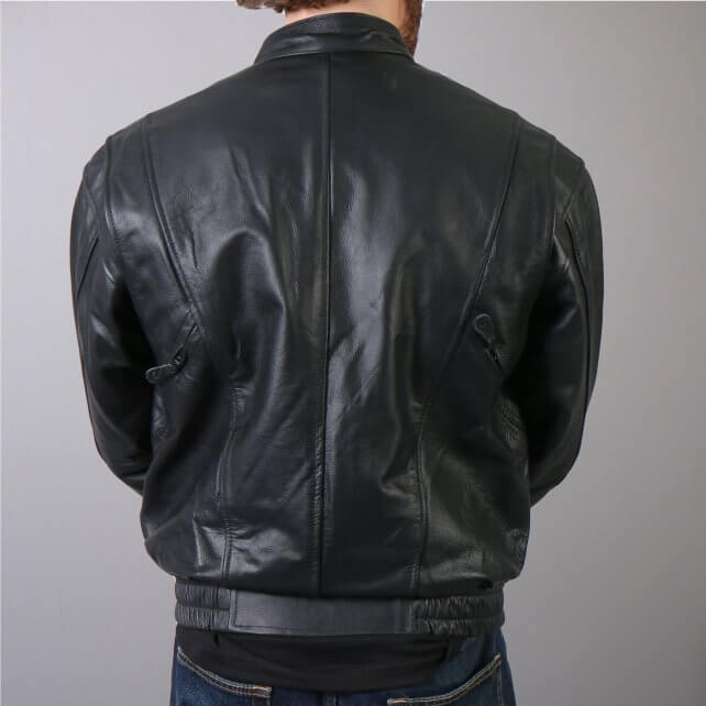 Hot Leathers JKM1005 Men's Black Premium Leather Vented Motorcycle Biker Jacket