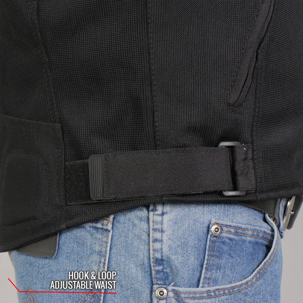 Hot Leathers JKM1024 Men’s Black All Weather Armored Nylon Jacket with Concealed Carry Pocket