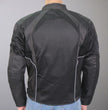 Hot Leathers JKM1025 Men’s Black Armored  Nylon Mesh Jacket with Reflective Piping and Concealed Carry Pocket