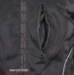 Hot Leathers JKM1025 Men’s Black Armored  Nylon Mesh Jacket with Reflective Piping and Concealed Carry Pocket