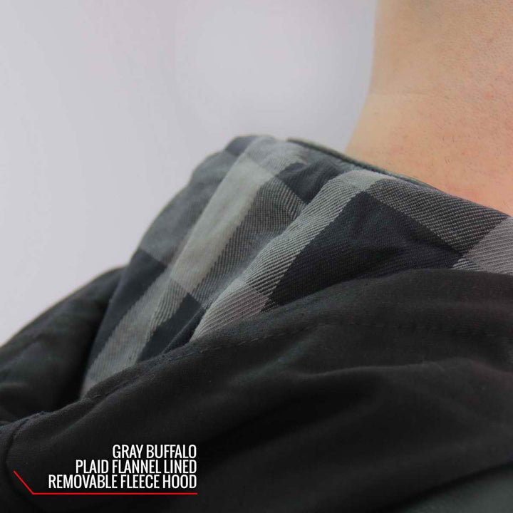 Hot Leathers JKM1030 Men’s Black ‘Carry and Conceal’ Leather Jacket with Flannel Lined Hood