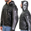 Hot Leathers JKM1031 Men’s ‘Skull and Bones’ Leather Jacket with Flannel Lining