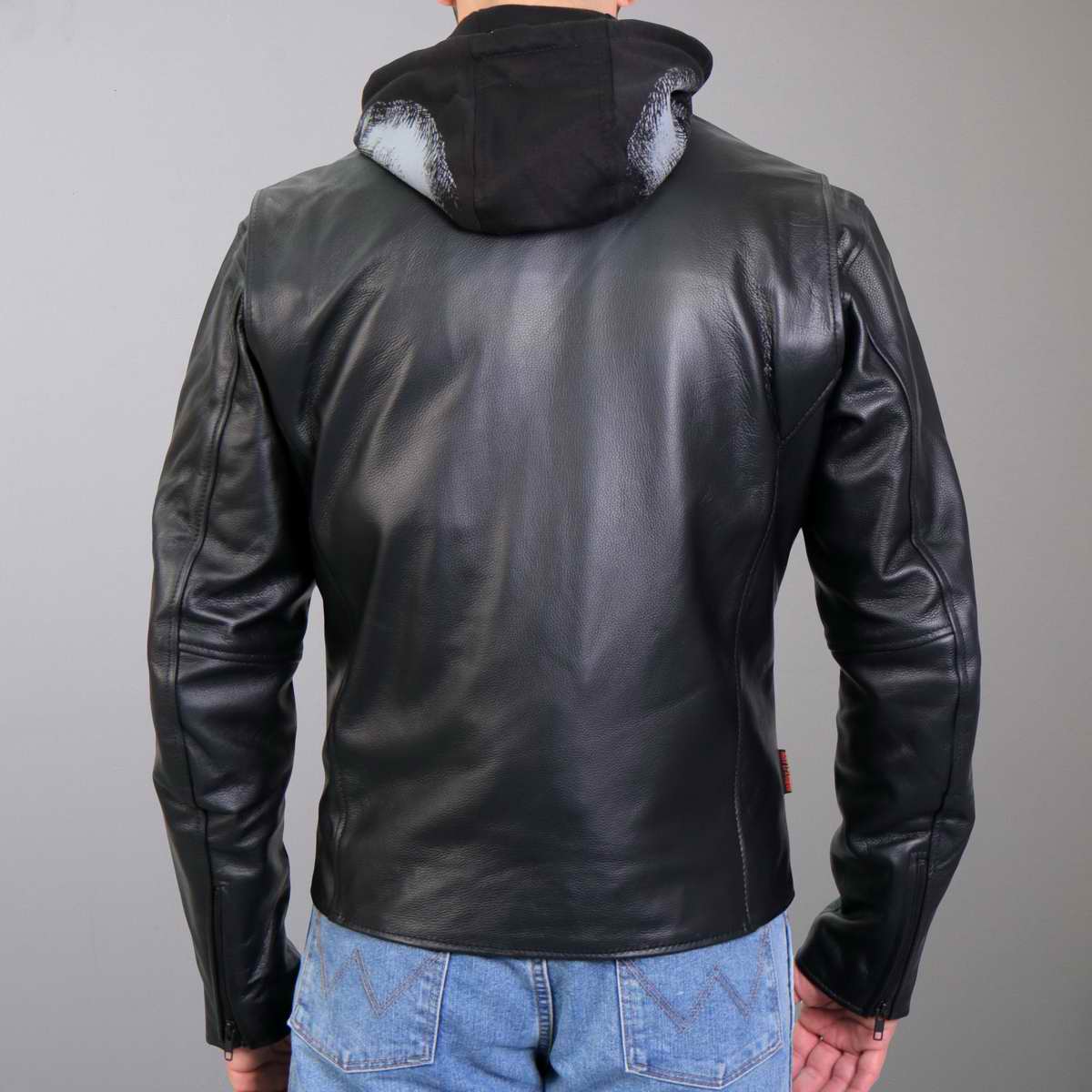Hot Leathers JKM1031 Men’s ‘Skull and Bones’ Leather Jacket with Flannel Lining