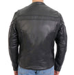 Hot Leathers JKM1032 Men’s Black ‘Skull Flag' Printed Leather Jacket with Concealed Carry Pockets