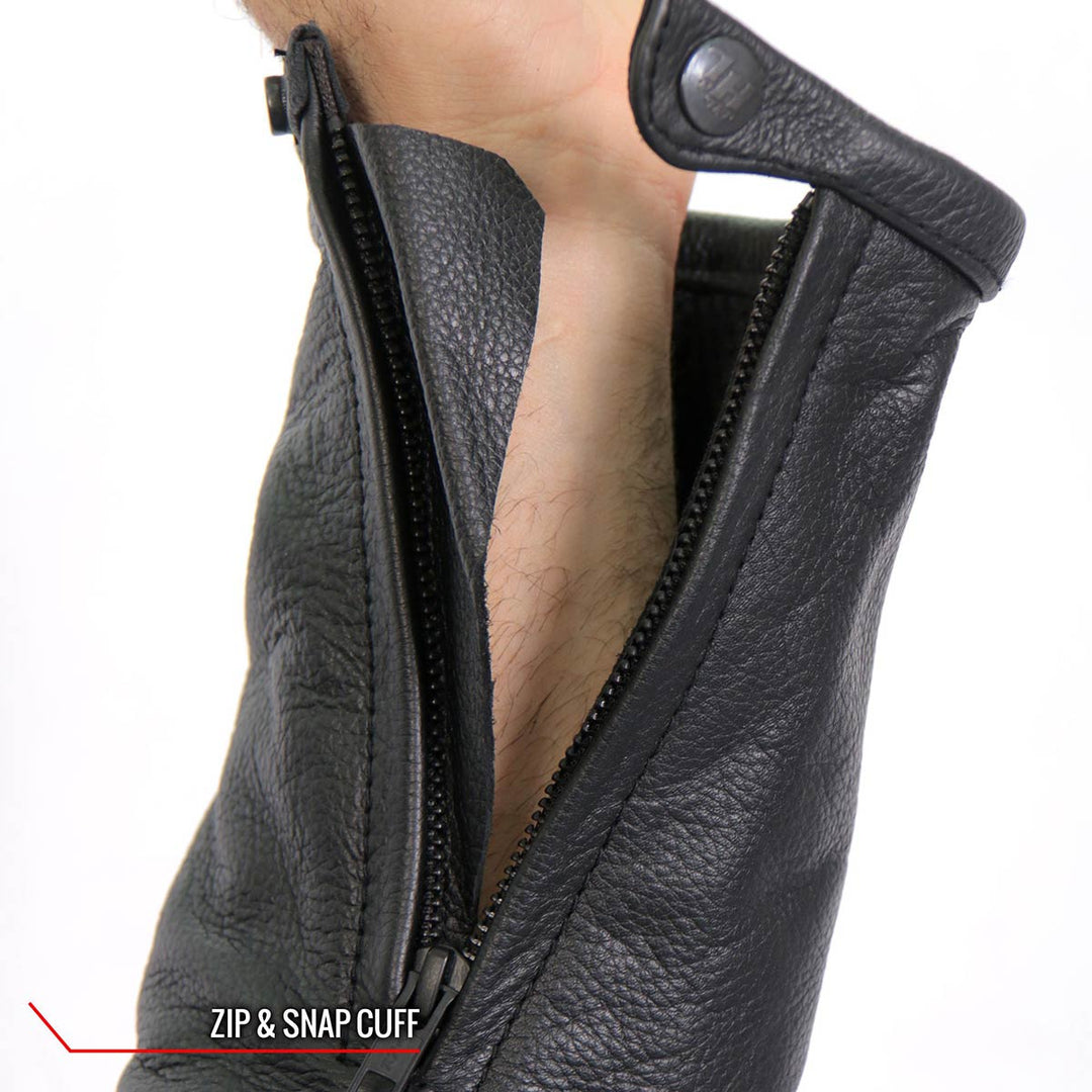 Hot Leathers JKM1032 Men’s Black ‘Skull Flag&