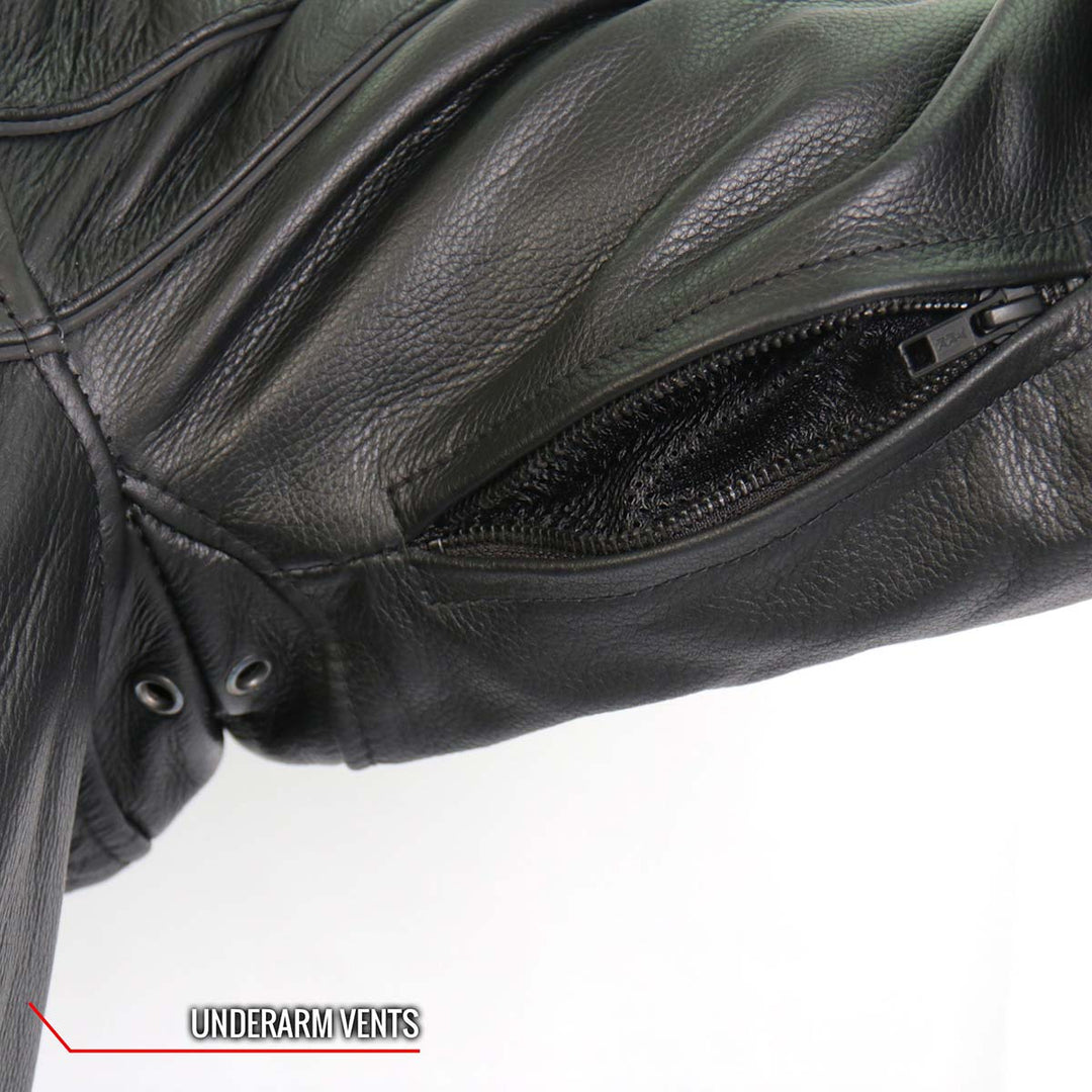 Hot Leathers JKM1032 Men’s Black ‘Skull Flag&