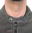 Hot Leathers JKM1033 Men’s Distress Grey ‘Café Racer' Leather Jacket with Concealed Carry Pockets