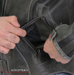 Hot Leathers JKM1033 Men’s Distress Grey ‘Café Racer' Leather Jacket with Concealed Carry Pockets