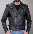 Hot Leathers Men's Bone Riot Black Leather Motorcycle Jacket JKM2001