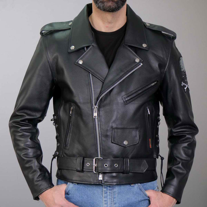 Hot Leathers JKM2001 Men’s Black ‘Skull And Crossbones&