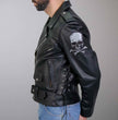 Hot Leathers Men's Bone Riot Black Leather Motorcycle Jacket JKM2001